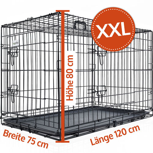 Hundegitterbox Hundetransportbox Hundekäfig Käfig Faltbar Box Größe XXL