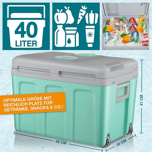 Mint Grün Elektrische Kühlbox 40 Liter mit Kühlen Warmhaltefunktion 2in1 XXL/ B Ware