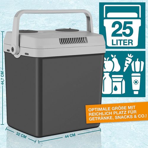 Grau Elektrische Kühlbox 25 Liter mit Kühlen Warmhaltefunktion 2in1/ B Ware
