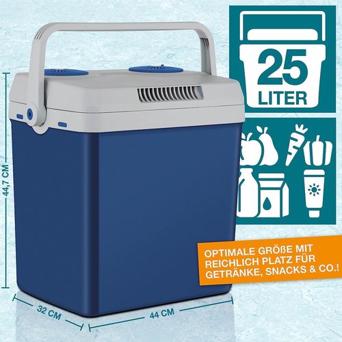 Blau Elektrische Kühlbox 25 Liter mit Kühlen Warmhaltefunktion 2in1/ B Ware